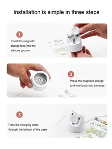 1pc Cartoon Bear Design Charger Stand Compatible With Apple Watch - White - View 4