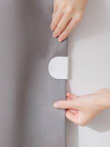 4pcs Solid Punch-free Shower Curtain Hook - White - View 2