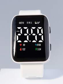 男士LED展示防水電子錶 - 白色 - 查看 3