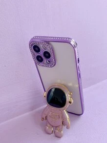 水鑽裝飾手機殼帶支架 - 紫色 - 查看 1