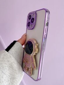 水鑽裝飾手機殼帶支架 - 紫色 - 查看 2
