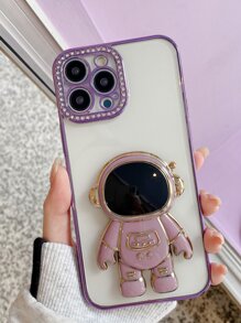 水鑽裝飾手機殼帶支架 - 紫色 - 查看 4