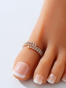 Nhẫn ngón chân trang trí bằng đá rhinestone - Vàng - Xem 1