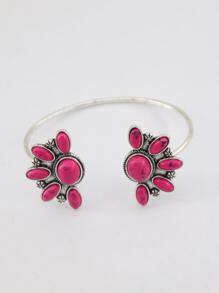 綠松石裝飾開口手鐲 - 彩色 - 查看 3