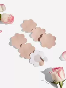Plus 3pairs Flower Shaped Nipple Cover - Apricot - View 1