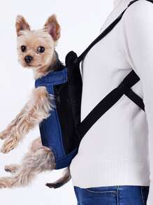 1 pieza Mochila portadora para mascota portátil - Azul - Ver 3