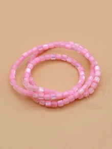 Phụ kiện trang sức DIY hạt 1 sợi - Hồng - Xem 1