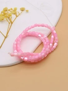 Phụ kiện trang sức DIY hạt 1 sợi - Hồng - Xem 2