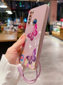 1个紫色6D电镀TPU手机壳，配1条电镀蝴蝶链，防震，兼容苹果、三星、小米、华为、OPPO手机，兼容 15/15 Plus/15 Pro/15 Pro Max，国际版，非国内版 - 彩色 - 查看 4
