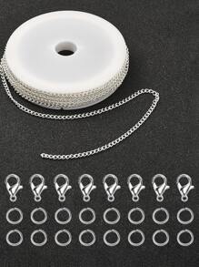 1 bộ dây chuyền và kẹp tôm hùm phụ kiện trang sức DIY - Bạc - Xem 3