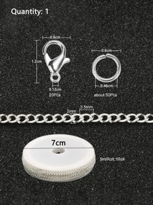 1 bộ dây chuyền và kẹp tôm hùm phụ kiện trang sức DIY - Bạc - Xem 5