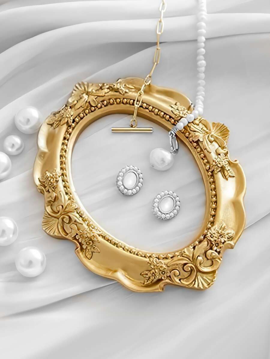 1 cái khung ảnh thiết kế trang trí thủ công - Vàng - Xem 1