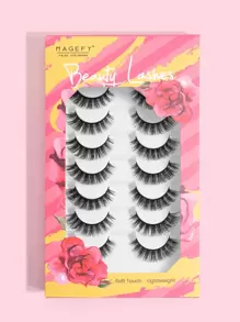 MAGEFY 8 Pairs Of Natural Full False Eyelashes, Fluffy Slim For Everyday Use Manga Eyelashes, Travel Essentials Strip Lashes, Lashes, Eyelashes, Fake Lashes - Black - View 1
