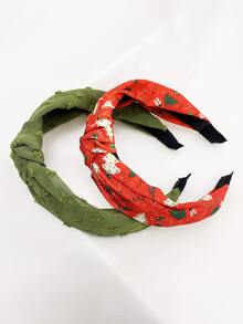 2 piezas Diadema árbol de Navidad con diseño de nudo