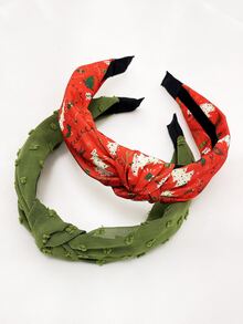 2 piezas Diadema árbol de Navidad con diseño de nudo