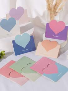 10 cái thiệp sinh nhật trang trí trái tim màu sắc ngẫu nhiên - Nhiều màu - Xem 2