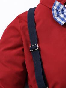 Boys Bow Front Shirt & Suspender Trousers - Multicolor - View 3