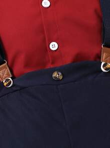 Boys Bow Front Shirt & Suspender Trousers - Multicolor - View 6