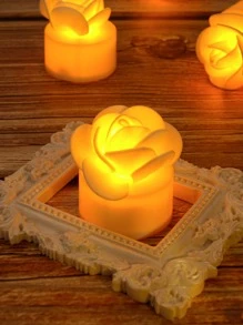 1 pieza Luz de la decoración con diseño de flor - Amarillo - Ver 1