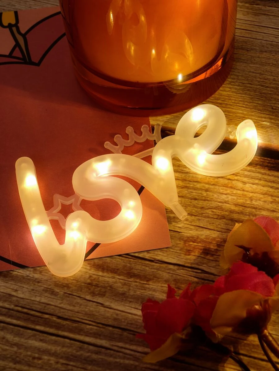 1 pieza Luz de la decoración con diseño de letra - Amarillo - Ver 1