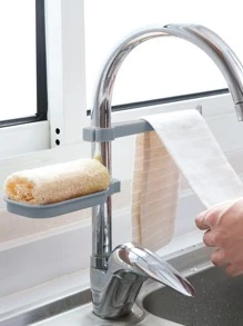 1pc Faucet Cleaning Rag Drain Rack - Blue - View 4