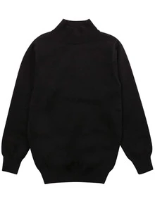 Chicos 1 pieza Jersey tejido de canalé de cuello alto - Negro - Ver 4