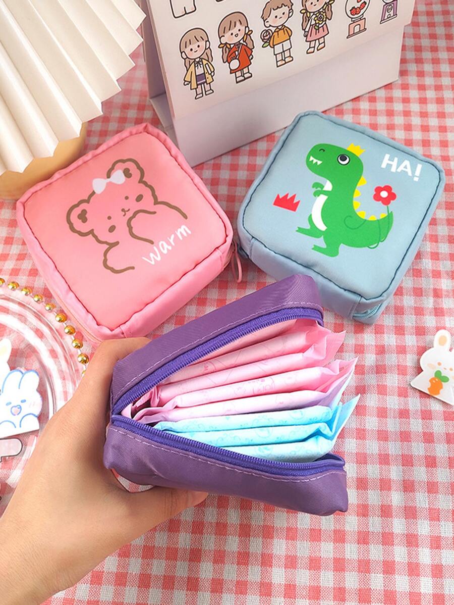 1入組隨機圖案衛生巾收納袋 - 彩色 - 查看 1