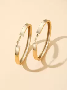 Minimalist Hoop Earrings - Yellow Gold - View 2