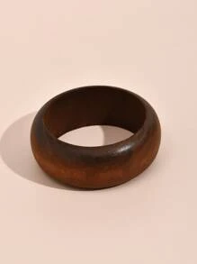 極簡風格木頭手鐲 - 棕色 - 查看 3