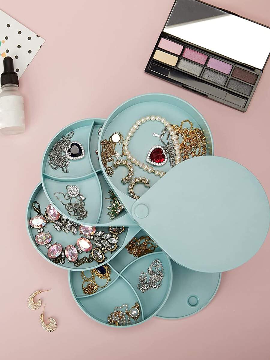 1 pieza Caja de almacenamiento de joya multicapas giratorio