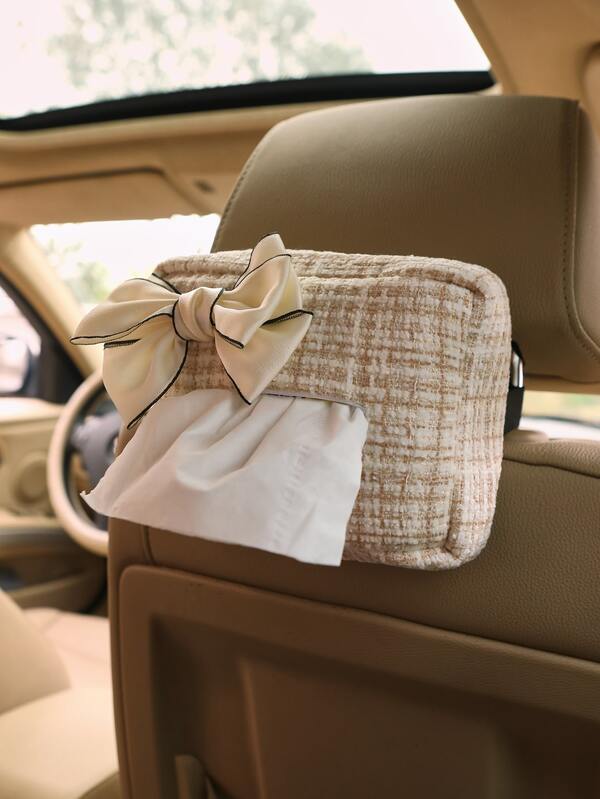 1個 蝶々結びデコレーション 車の座席の背もたれのティッシュボックス Shein Japan
