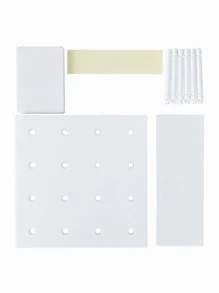 1pc Multifunction Storage Rack, Simple White PP Wall Mounted Storage Holder For Household - White - View 3