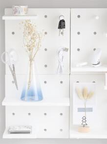 1pc Multifunction Storage Rack, Simple White PP Wall Mounted Storage Holder For Household - White - View 5