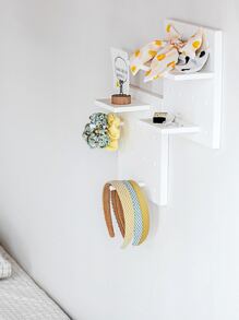 1pc Multifunction Storage Rack, Simple White PP Wall Mounted Storage Holder For Household - White - View 6