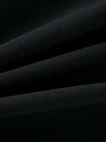 Hombres Sudadera con estampado de dibujo de hombros caídos - Negro - Ver 3