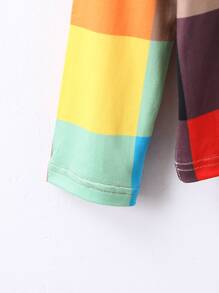 SHEIN Niñito Camiseta de color combinado de cuello alto - Multicolor - Ver 5