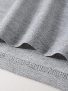 Manfinity Homme Áo thun có cổ Nam Nút Nút phía trước màu trơn Giải trí - Xám - Xem 7