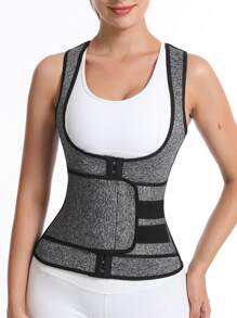 1pc PU Polyurethane Sports Waist Belt Shapewear Waist Trainer Corset - Grey - View 2