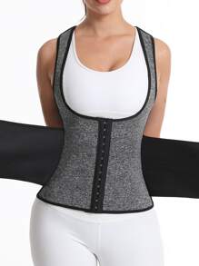 1pc PU Polyurethane Sports Waist Belt Shapewear Waist Trainer Corset - Grey - View 3