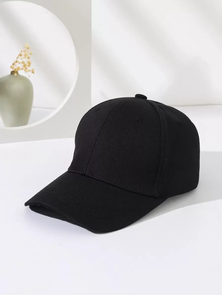 Solid Baseball Cap - Black - View 1