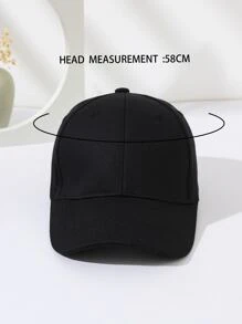 Solid Baseball Cap - Black - View 4