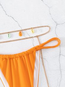 2 条装链式丁字裤比基尼泳裤 - 橘色 - 查看 5