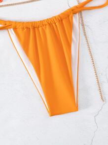 2 条装链式丁字裤比基尼泳裤 - 橘色 - 查看 3
