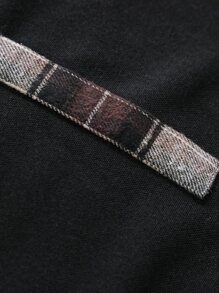 Manfinity Homme Men Plaid Panel Polo Shirt - Black - View 7