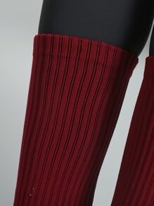 1 par Calcetines de yoga con corte alto, fondo de toalla, antideslizantes, calcetines calentadores de pierna para deporte, calcetines para correr, bailar, pista - Burdeos - Ver 6