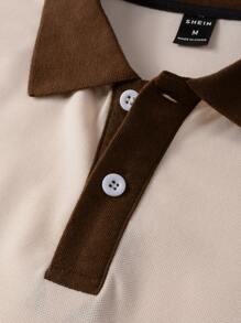 Manfinity Hypemode Men Letter Graphic Polo Shirt - Apricot - View 4