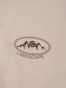 Manfinity Hypemode Men Letter Graphic Polo Shirt - Apricot - View 3