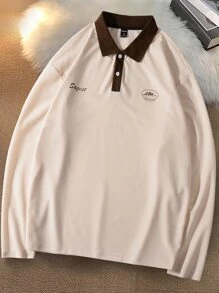 Manfinity Hypemode Men Letter Graphic Polo Shirt - Apricot - View 6