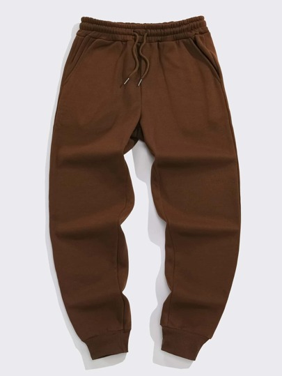 Manfinity Dauomo Pantalones de chándal con cordón en la cintura y bolsillos en diagonal para hombre