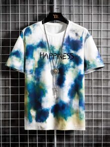Manfinity Men Tie Dye Letter Graphic Tee - Multicolor - View 1